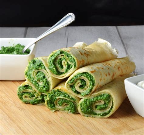 Crepes with Spinach and Cheese Filling - Everyday Healthy Recipes