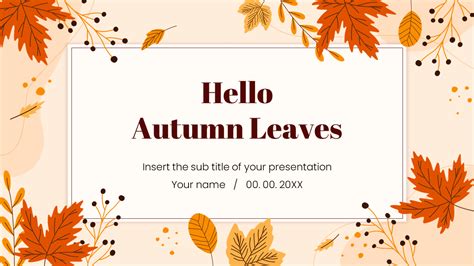 Hello Autumn Leaves Free Google Slides PowerPoint Template