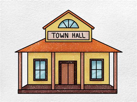 How to Draw a Town Hall - HelloArtsy