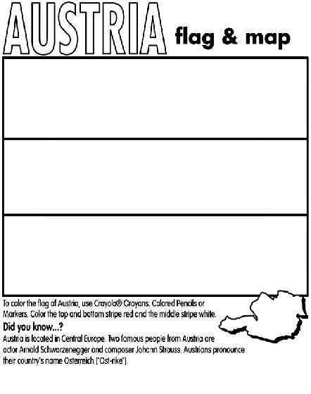 Austria on crayola.com | Austria flag, Flag coloring pages, Austria