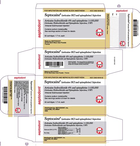 Septocaine - FDA prescribing information, side effects and uses