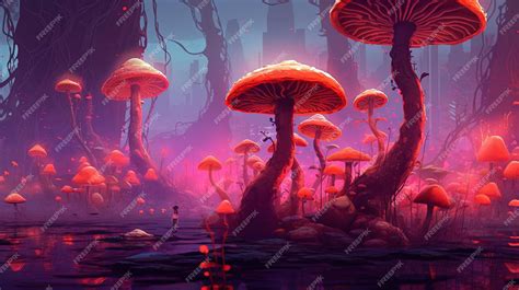 Premium AI Image | A surreal forest with trees made of mushrooms Fantasy concept Illustration ...