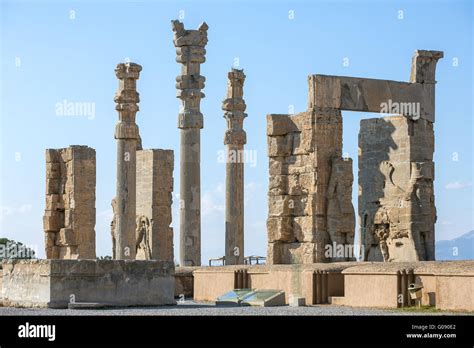 Ancient columns in Persepolis city, Iran Stock Photo, Royalty Free ...