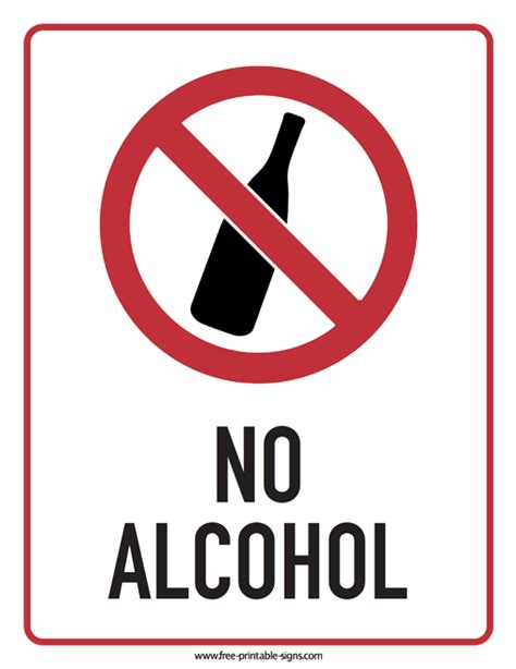 Printable No Alcohol Sign – Free Printable Signs