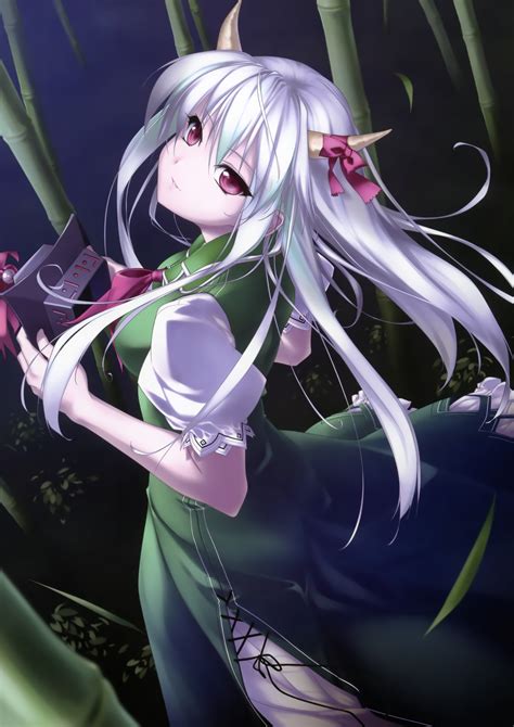 video, Games, Touhou, Dress, Bamboo, Horns, Long, Hair, Outdoors, Red, Eyes, Kamishirasawa ...