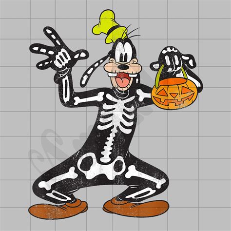 Goofy Skeleton Halloween SVG PNG File Downloaded Digital - Etsy