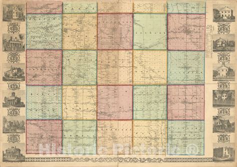 Historic 1856 Map - Ashtabula County, Ohio - Historic Pictoric