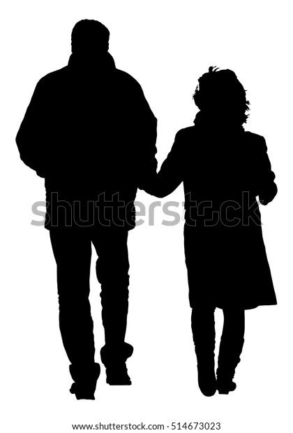 Happy Elderly Seniors Couple Hold Hands Stock Vector (Royalty Free) 514673023