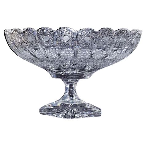 Antique large American brilliant Cut Crystal Punch Bowl by Hawkes For Sale at 1stDibs | antique ...