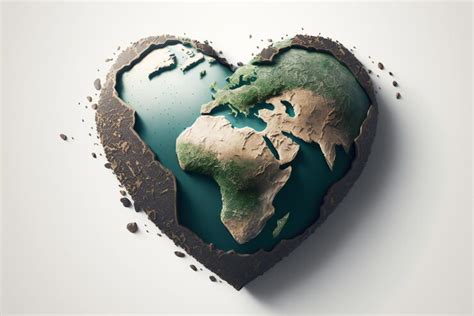 Premium Photo | A heart shaped world map