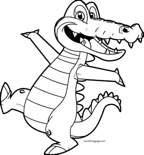 Crocodile Alligator Joy Coloring Page | Wecoloringpage.com