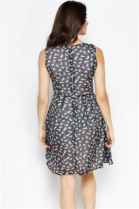 Cat Print Skater Dress - Just $7