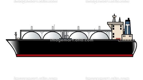 LNGタンカーのイラスト【液化天然ガス・輸送船・海洋・輸送・航海・運航】 [186314713] - イメージマート