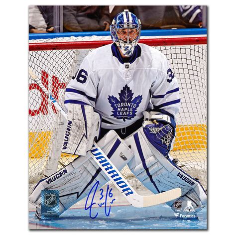 Jack Campbell Toronto Maple Leafs WHITE JERSEY Autographed 8x10 - NHL Auctions