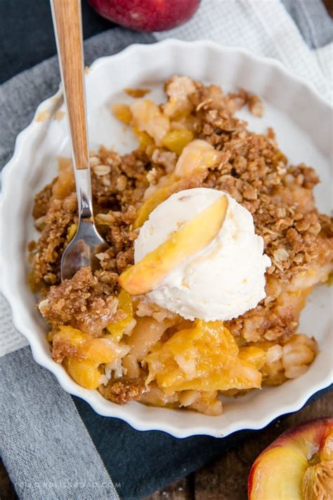 The Best Fresh Peach Crisp Recipe | YellowBlissRoad.com