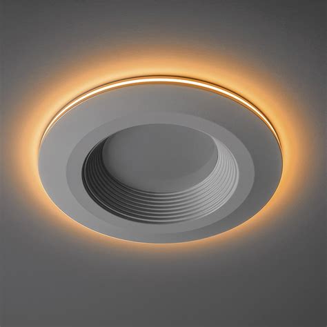 Commercial Electric 4 in. Adjustable CCT Integrated LED Recessed Light Trim w/ Night Light 625 ...