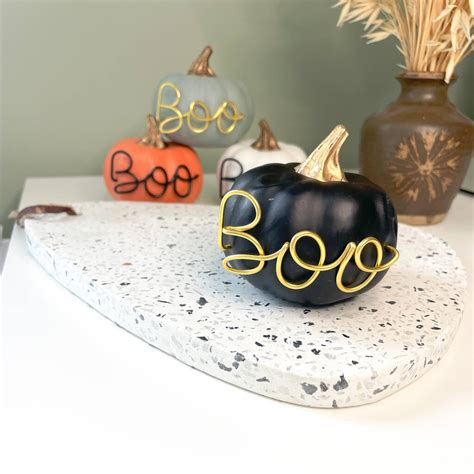 Halloween Mini 'Boo' Pumpkin By Briar Rose Wire