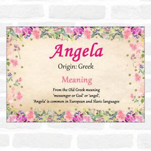 Angela Name Meaning Floral Certificate | eBay