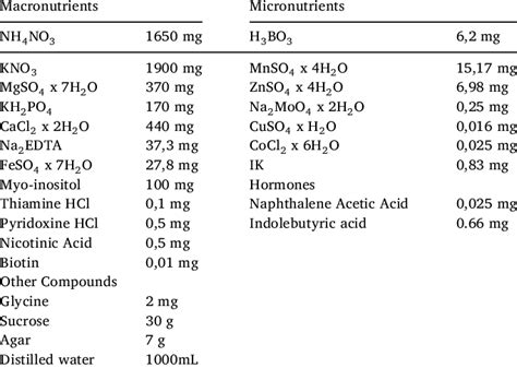 Murashige and Skoog medium [3] . | Download Scientific Diagram