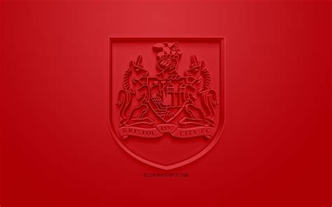 Download wallpapers Bristol City FC, creative 3D logo, red background, 3d emblem, English ...