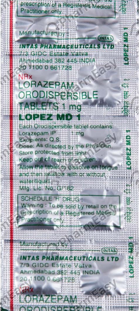 Lopez 1 MG Tablet (10): Uses, Side Effects, Price & Dosage | PharmEasy