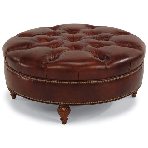 Round Leather Ottomans - Foter