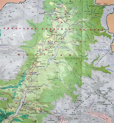 Detailed Map of Upper Mustang Region