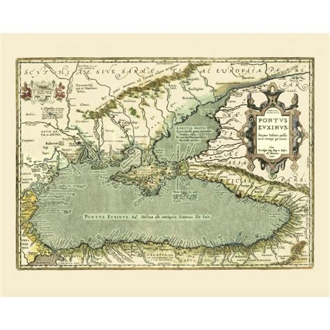 Vintage map poster of the Black sea. Nautical interior design. Handmade ...