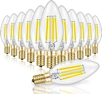 Hizashi Chandelier Light Bulbs 60 Watt 5000K Daylight, E12 Candelabra ...