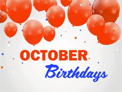 Happy October Birthday Images - Printable Template Calendar