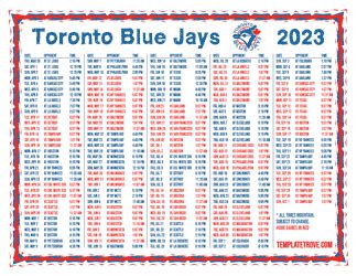 Printable 2023 Toronto Blue Jays Schedule