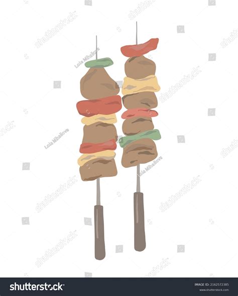 Illustration Kebab Meat Kebab Icon Menu Stock Vector (Royalty Free) 2162572385 | Shutterstock