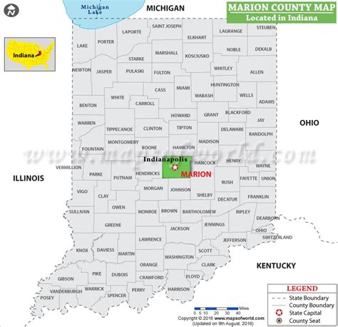 Marion County Map, Indiana