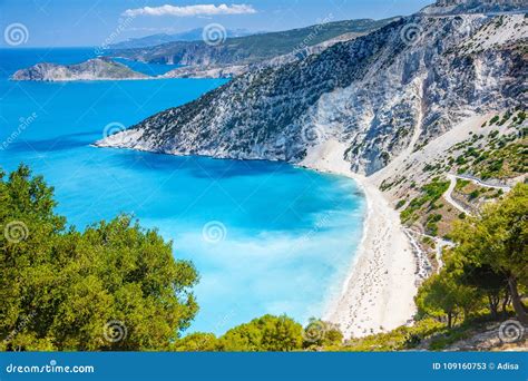 Myrtos Beach, Kefalonia, Greece Stock Image - Image of azure ...