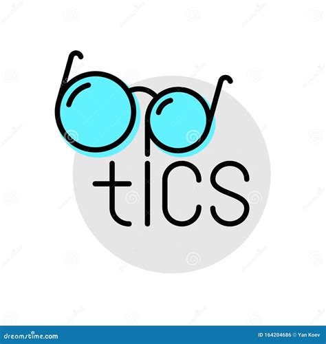 Optics Logo with Glasses and Text. Eyeglasses Shop Store Thin Line Style Design Symbol Stock ...