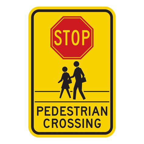 Yellow Stop Ped Crossing Sign | Reflective Street Signs