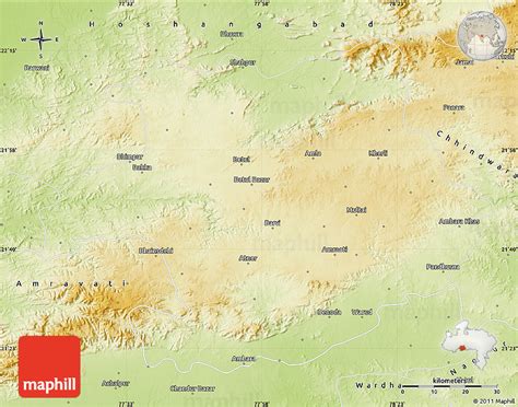 Physical Map of Betul