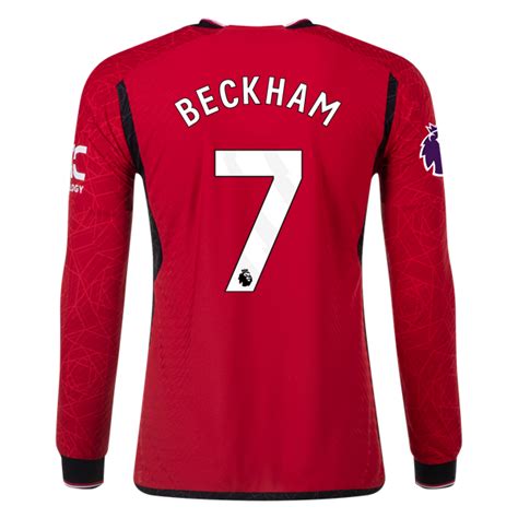 David Beckham Manchester United 23/24 Authentic Long Sleeve Home Jersey by adidas | World Soccer ...