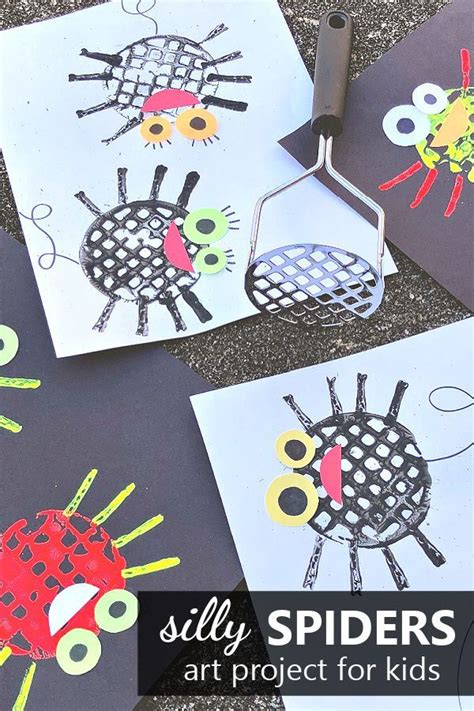 Silly Spiders Art Project for Kids-Easy Halloween Craft or Spider Craft ...