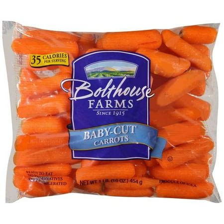 Peeled Baby-Cut Carrots, 1 lb bag - Walmart.com