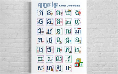 Khmer Language cambodian Alphabet Poster digital Download - Etsy