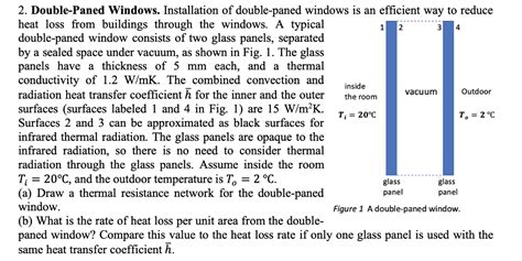 Solved 2. Double-Paned Windows. Installation of double-paned | Chegg.com