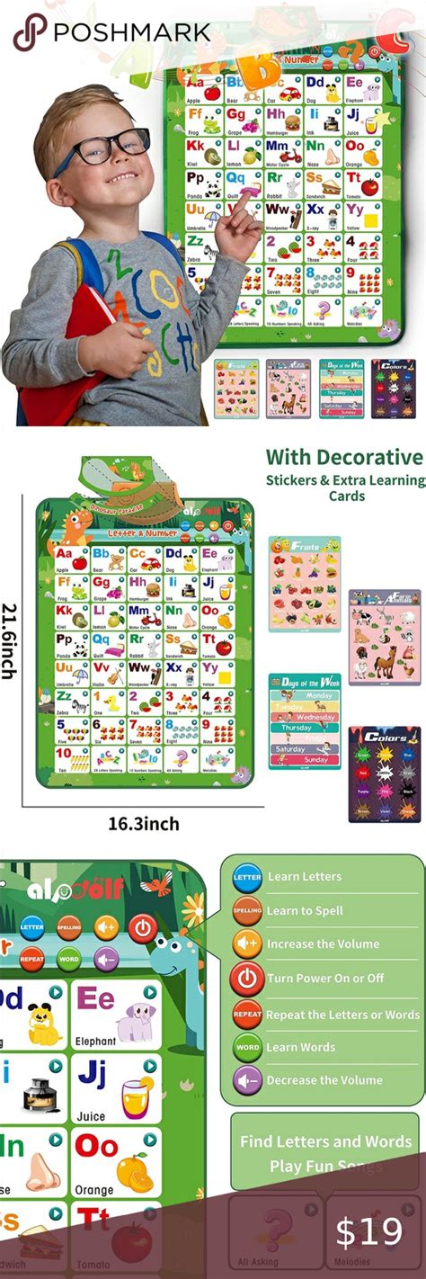 Interactive ABC & 123s Electronic Learning Charts Posters, Preschool ...