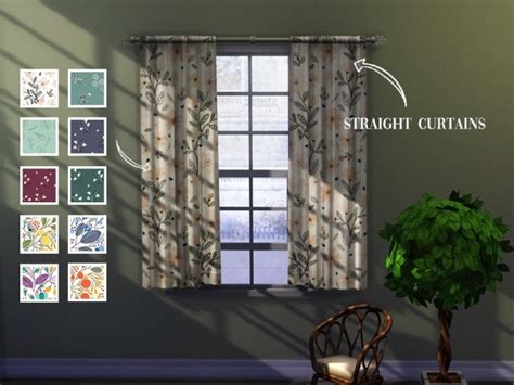 Straight curtains 01 at Celinaccsims » Sims 4 Updates