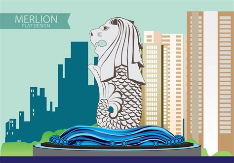 Illustration of Merlion Flat design 113521 Vector Art at Vecteezy