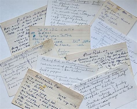 10 Vintage Recipe Cards Handwritten Recipes Estate Lot Vintage Paper ...