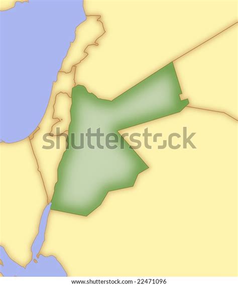 Map Jordan Borders Surrounding Countries Stock Illustration 22471096