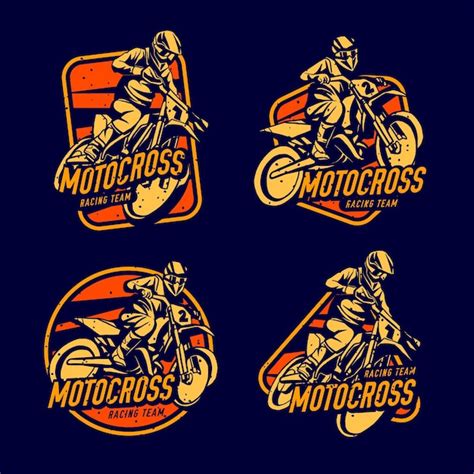 Free Vector | Motocross logo collection