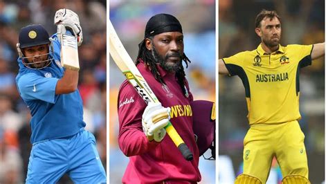 Most Sixes in ICC ODI Cricket World Cup: #1 Rohit Sharma, #2 Chris Gayle, #3 Glenn Maxwell