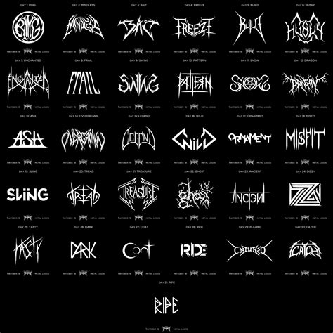 ArtStation - INKTOBER - Metal Logos